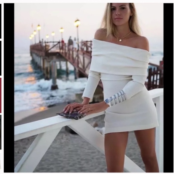 Zara Off-Shoulder White Dress - Picture 1 of 11